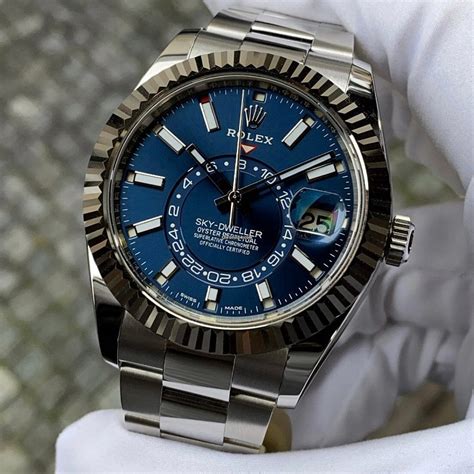 sky blue rolex|2022 Rolex sky dweller.